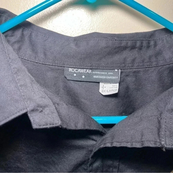 Rocawear Size 3x Y2K Hip Hop Long Sleeve Button Shirt Pyramid Logo - Picture 7 of 12